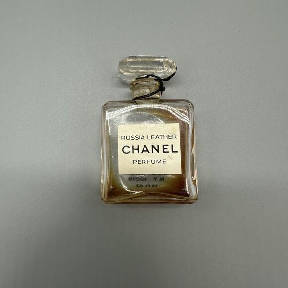 Rare Vintage Chanel Russia Leather Perfume Mini Bottle Empty 1/4 Oz - Picture 1 of 5